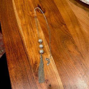 INC Macy’s Silver Tassel Necklace